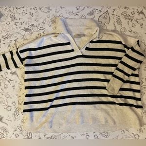 Loft oversized black and white oversized sweater size XSP